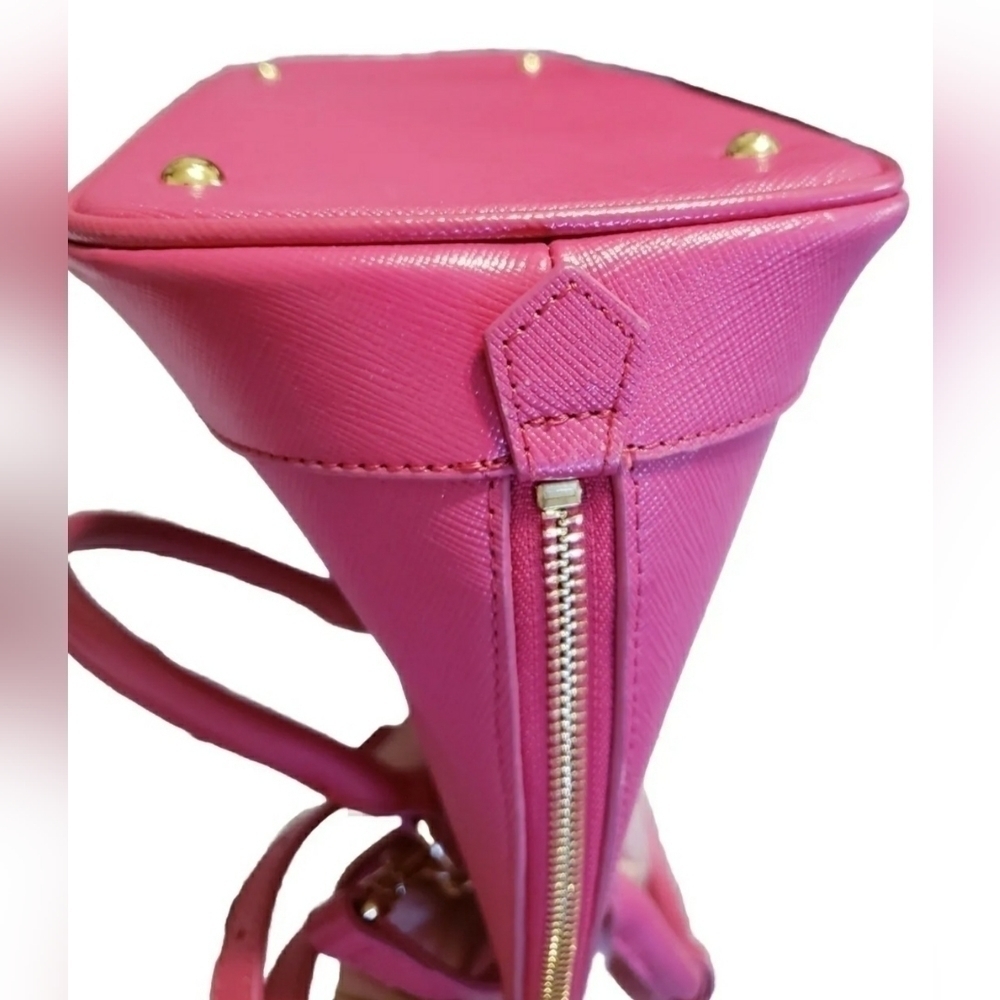 Samantha Thavasa Pink Handbag purse with handles & strap gold lock & keys EUC - Picture 9 of 16